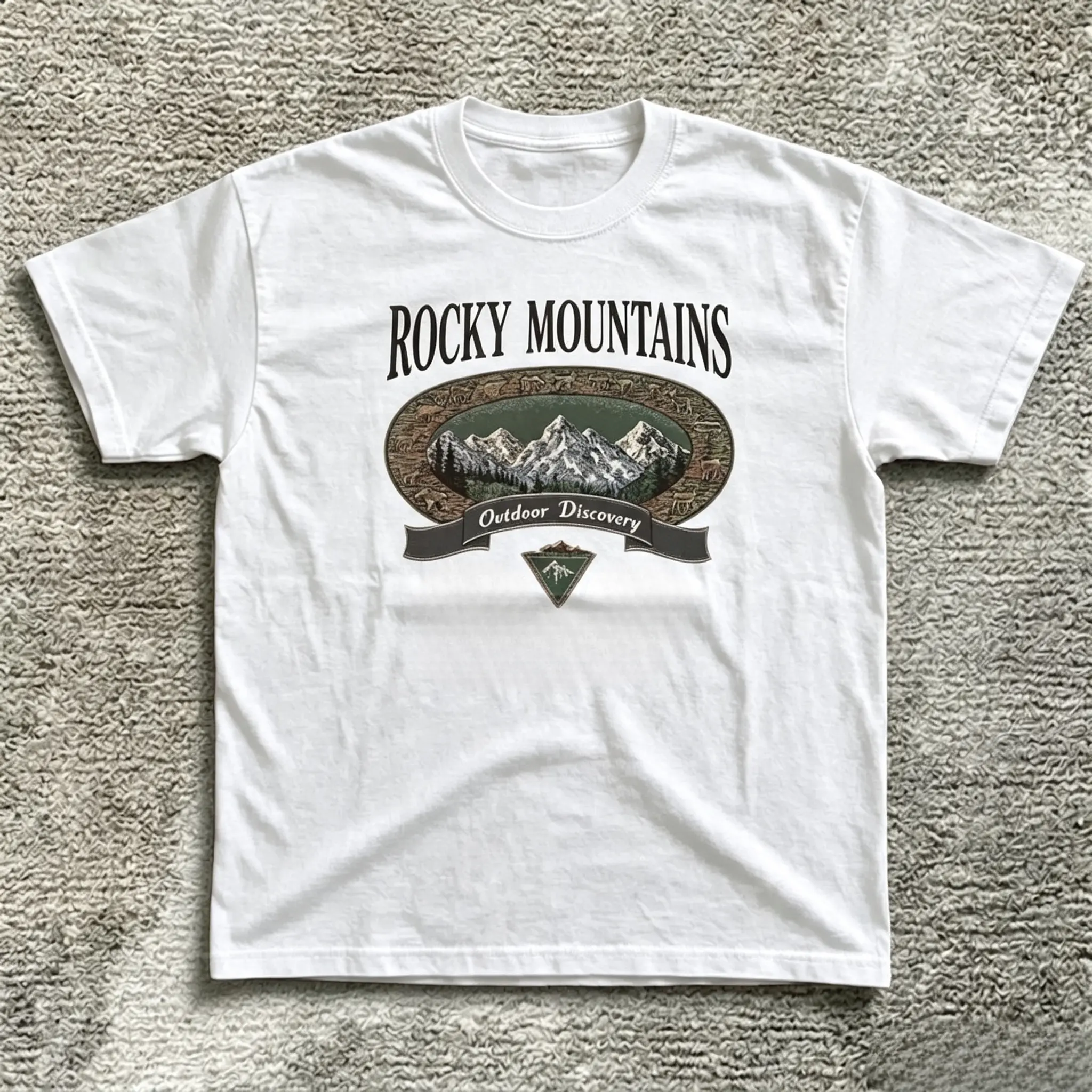 Women's Pure Cotton Short Sleeve T-Shirt - Rocky Mountains Colorado Outdoor Theme, Breathable Vintage Design Outdoor Discovery Short Sleeve Tops