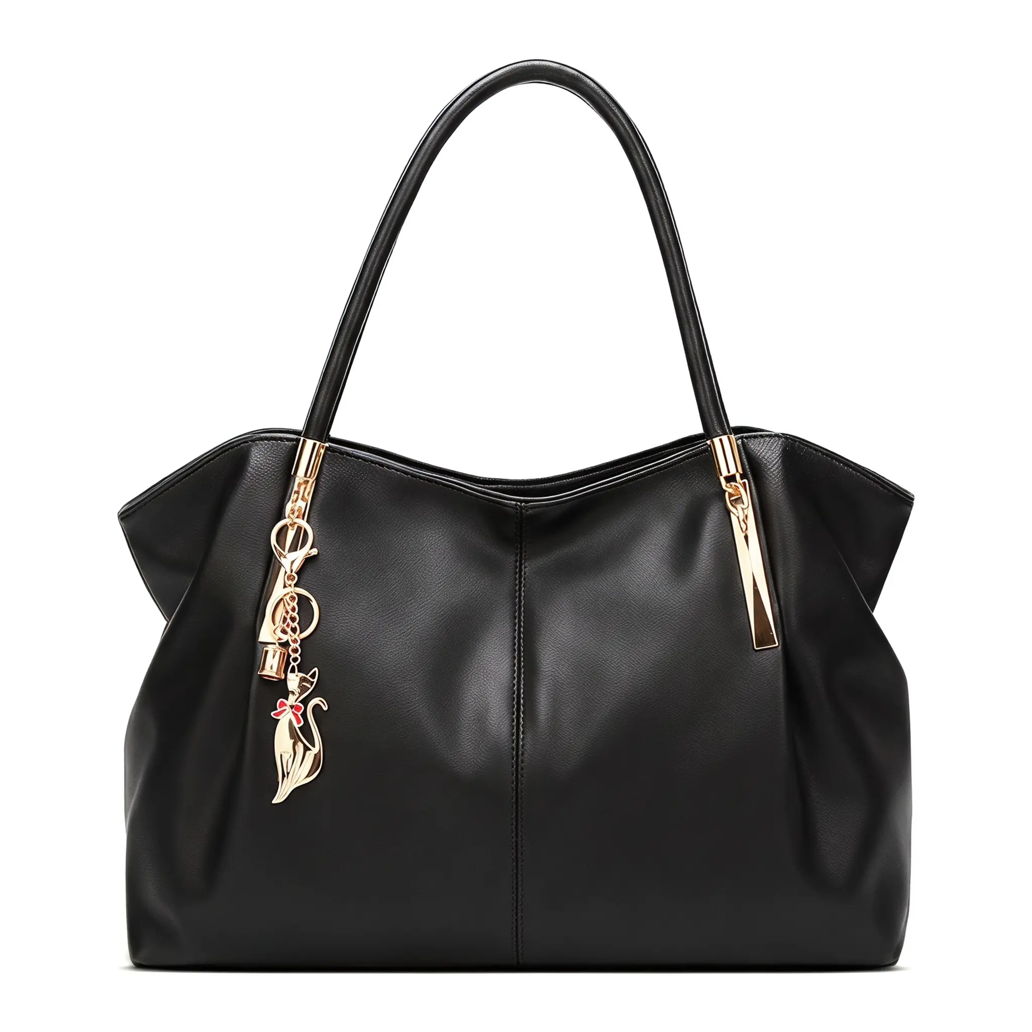 Mom Bag Large Capacity Simple Elegant Fine Textured PU Shoulder Crossbody Bag For Daily Outfit Trendy Versatile Stitching Design Black Red Champagne Pearl White