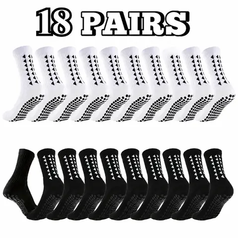 Women's Calf High Basic Grip Socks - Mid Calf Athletic Cut, Non-Slip Towel Bottom, Cushioned Heel, Breathable Sweat-Wicking Nylon Fiber, Workout Active Socks for Running, Stay Surefooted, 3-18 Pairs