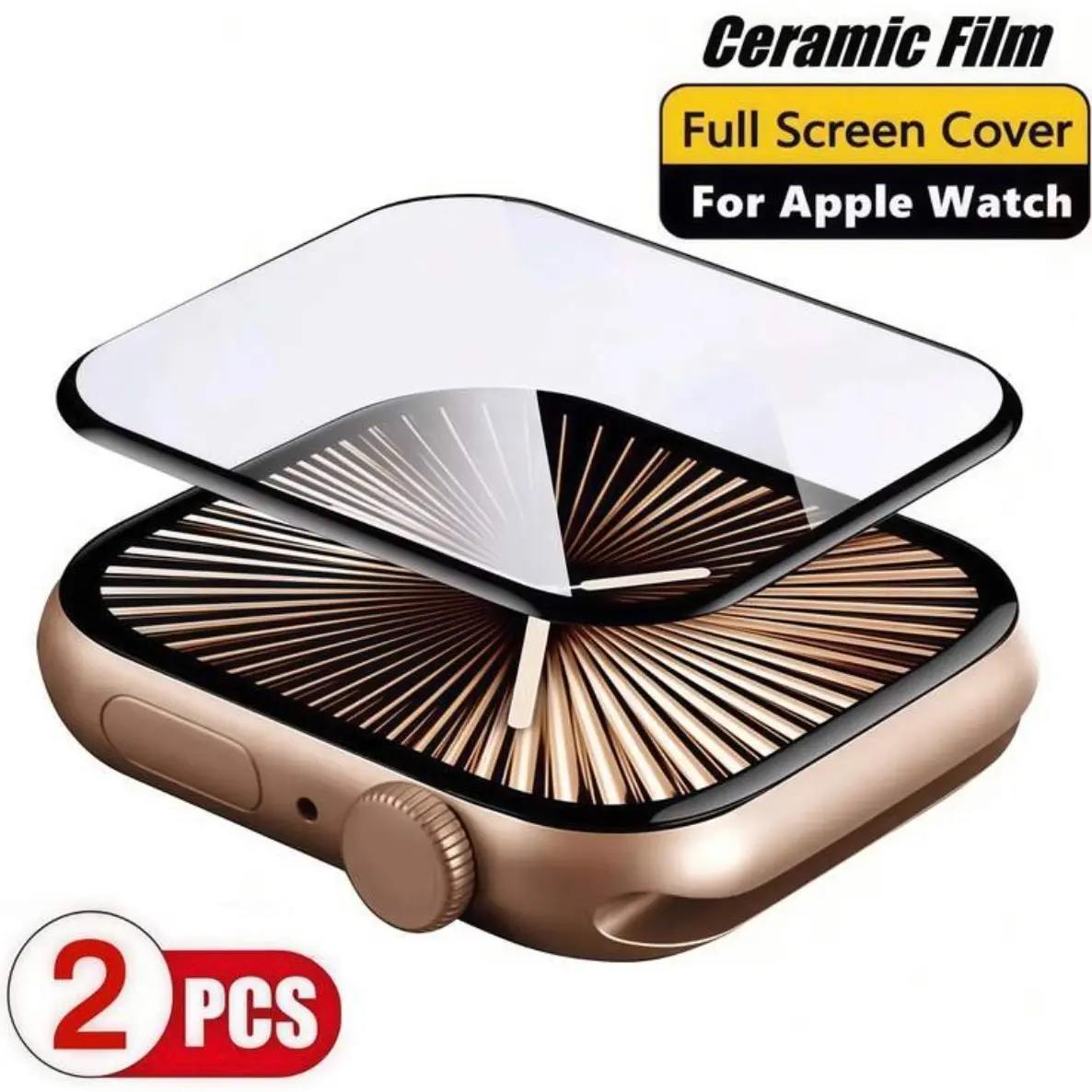2Pcs/Set Full Coverage Clear Glossy Soft Smartwatch Screen Film For Apple Watch Ultra S12/S11/S10/S9/S8/S7/S6/S5/S4/S3 For 38/40/41/42/44/45/49/46mm Series With 24 Hours Automatically Repair Bubbles HD Heat Bending Film Watch Screen Protector