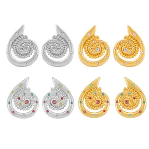 Diamond-encrusted Spiral Titanium Steel Earrings Plated with 18k Gold Non-fading Woman's Earrings Ear Accessories Fashion Accessories