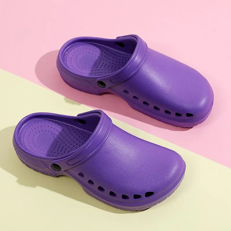 Operating room special slippers soft sole bag head doctor nurse shoes non-slip wear-resistant hole shoes clean room laboratory