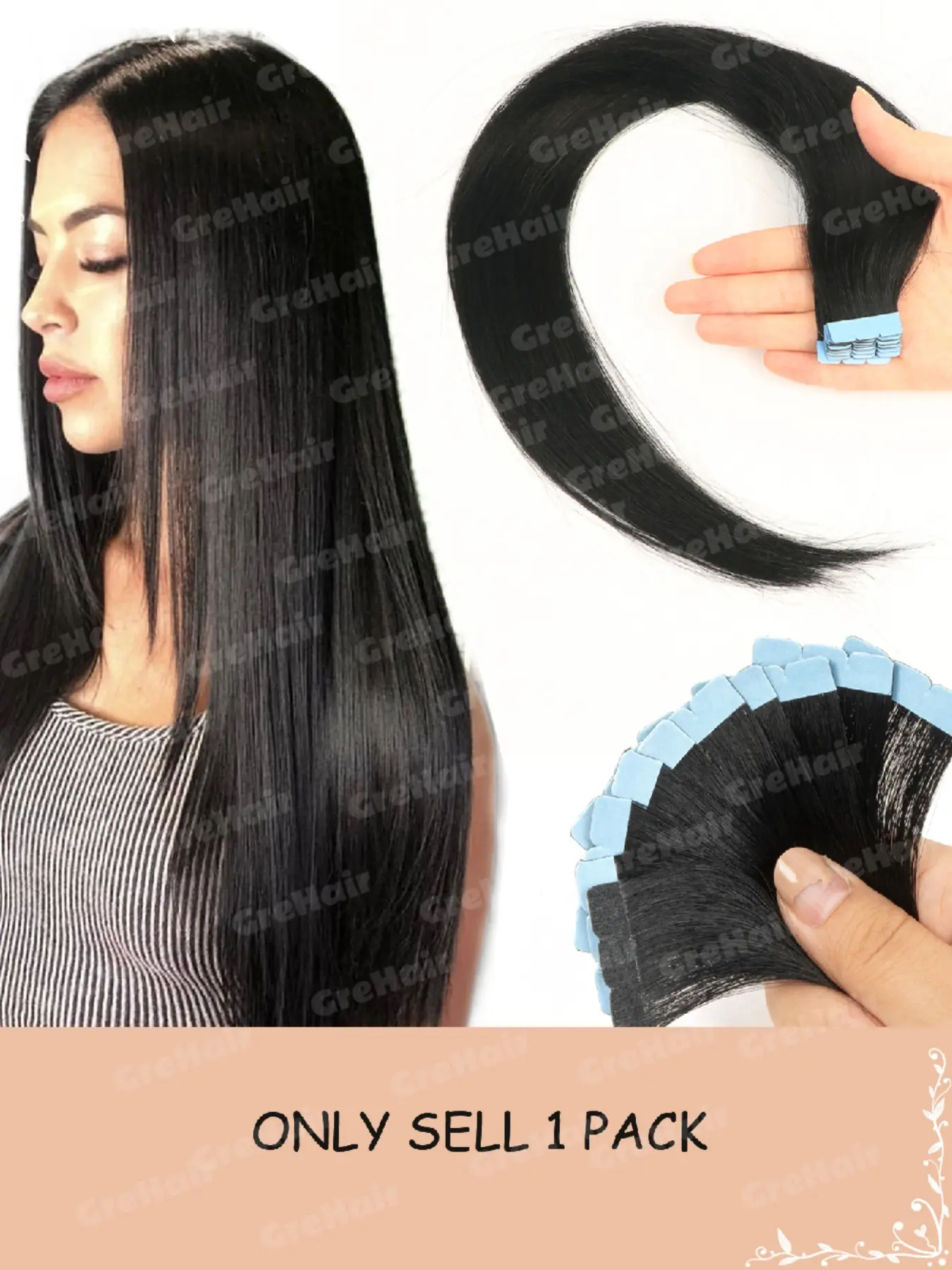 Mini Invisible Hair Extensions, Real Human Hair, Multiple Sizes and Colors, Double-Sided Adhesive, Natural Look for Women