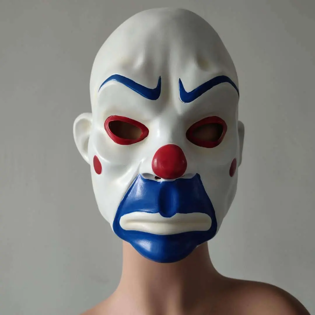 Scary Bank Robber Clown Eco-Latex Mask, Soft-Stretch Horror Look Halloween Costume Prop, Face Covering Accessory, Accessories