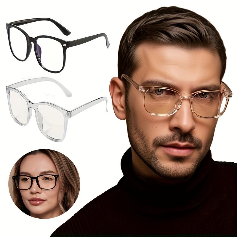 2 Pairs of Unisex Square Light Blue Computer Glasses - Anti-Blue Light Advanced Shading Glasses, And Anti- Retro Style led halloween mask