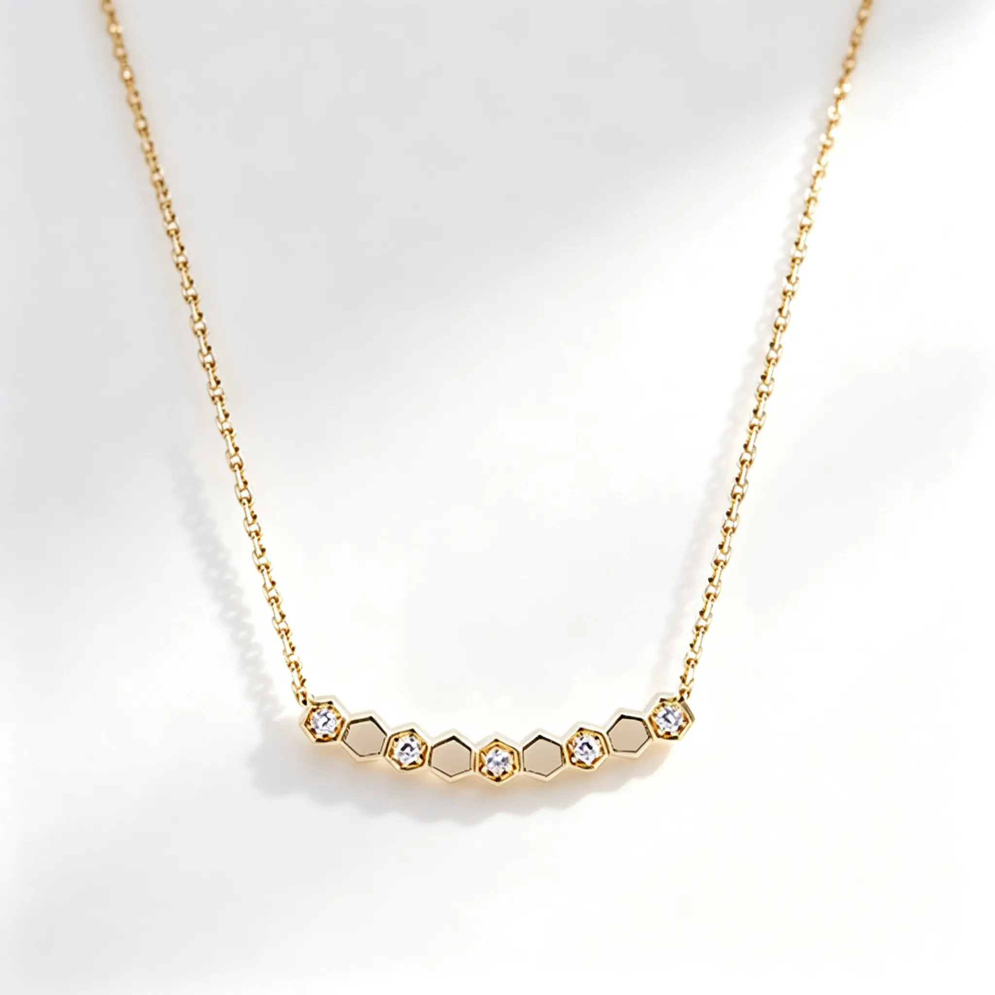 Honeycomb Necklace – The Same Style Worn by Female Celebrities: Honeycomb Half-Diamond Smiling Face Collar Bone Necklace – Christmas and New Year Gift