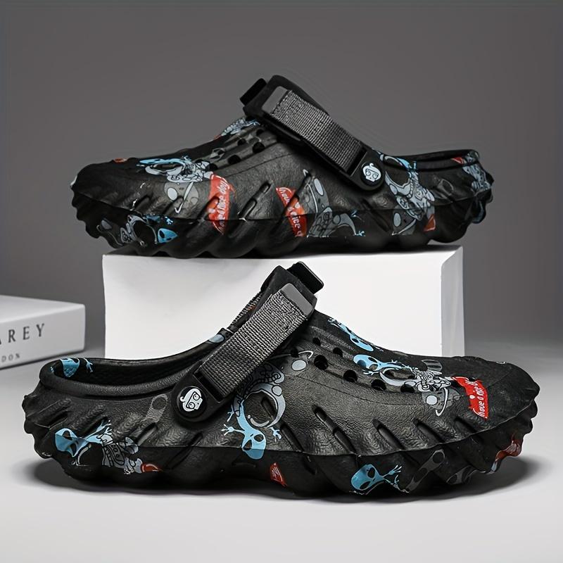 Vibrant Graffiti Print Clogs - Ultra-Breathable, Lightweight EVA Summer Beach Slide Shoes for Casual Outdoor Garden Occasions, Design for Men and Women