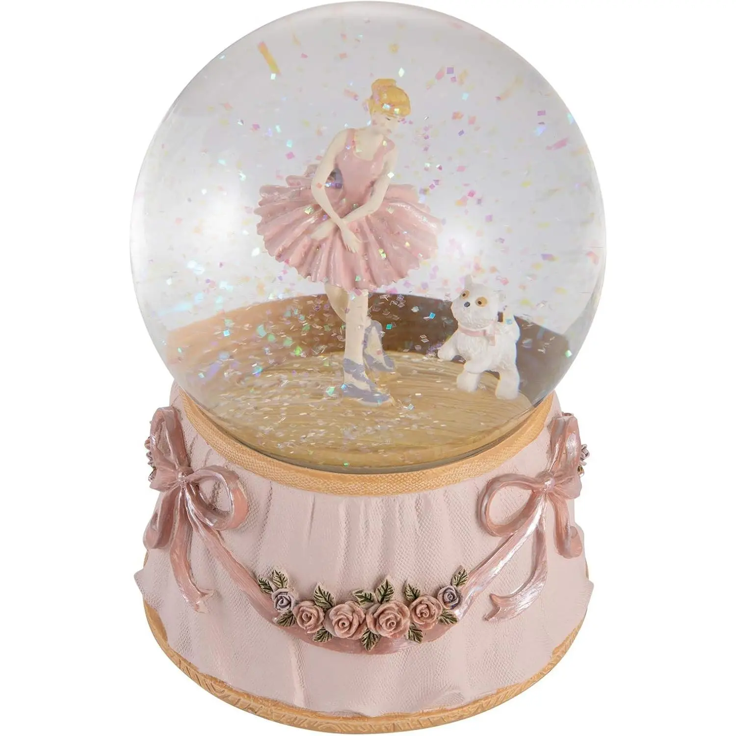 Ballerina Snow Globe for Girl's Birthday, Rotating and Mechanical Real Glass Snowglobe Gift for Adult Women, Wife, Daughter and Granddaughter, with Music Greensleeves, Gift Box Packed