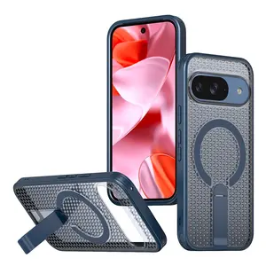 Compatible with Pixel 10 Pro XL,10Pro, 10A,10,9 Pro XL,9 Pro,9A,9,Magnetic Shockproof Phone Case with Invisible Hidden Stand, Airflow Heat Dissipation, Wireless Charging Compatible HNZ0661