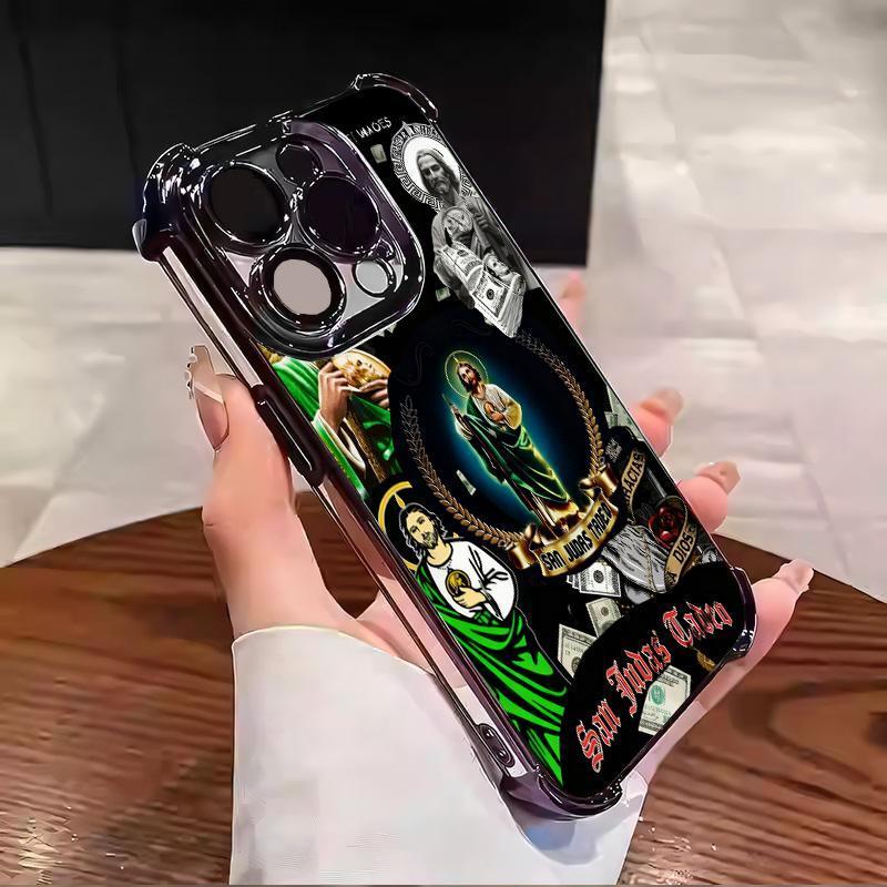Creative Jesus Pattern Phone case for iPhone 17 Pro Max 16 Plus 15 14 13 12 Full Body Protection Shockproof Soft Silicone Cover 279