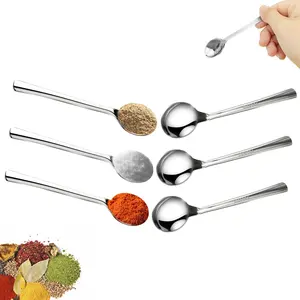 3.93" Mini Spoons 6pcs, Tiny Stainless Steel Spoon for Spice Jars, Small Seasoning Spoon for Spices, Salt, Sugar, Honey, SUS 304 Food Grade Serving Spoons