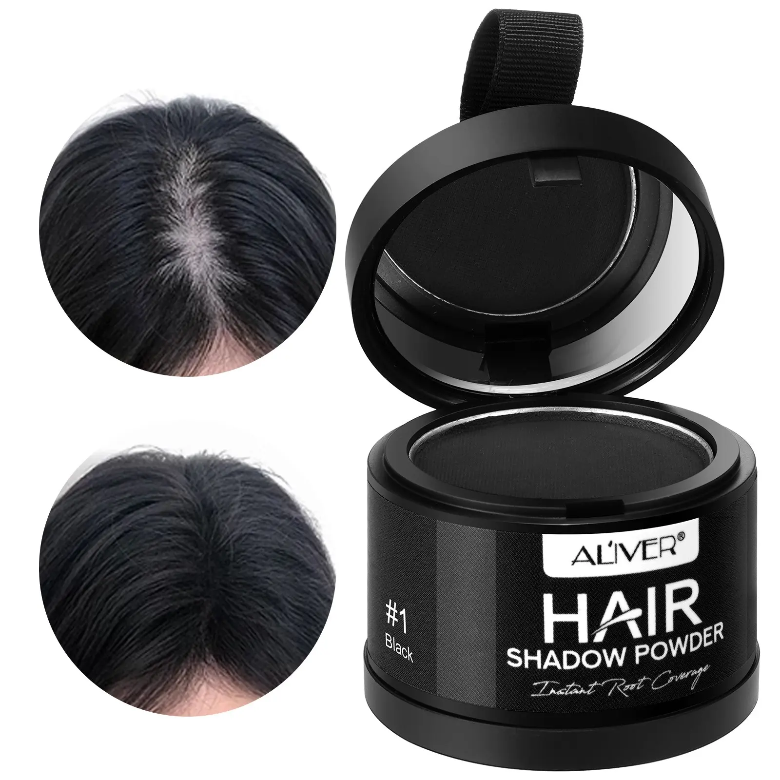 Aliver Hair Concealer Powder, Covers Thin Hairline and Darkened Hair Color, Easy to Use, Waterproof, Suitable for Men and Women
