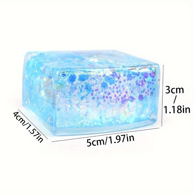 Aurora Malt Ice Cube Sensory Toy, Soft Tofu Slow Bounce Stress Ball, Square Plastic Fidget Squeeze for Office Break Room Party gifts