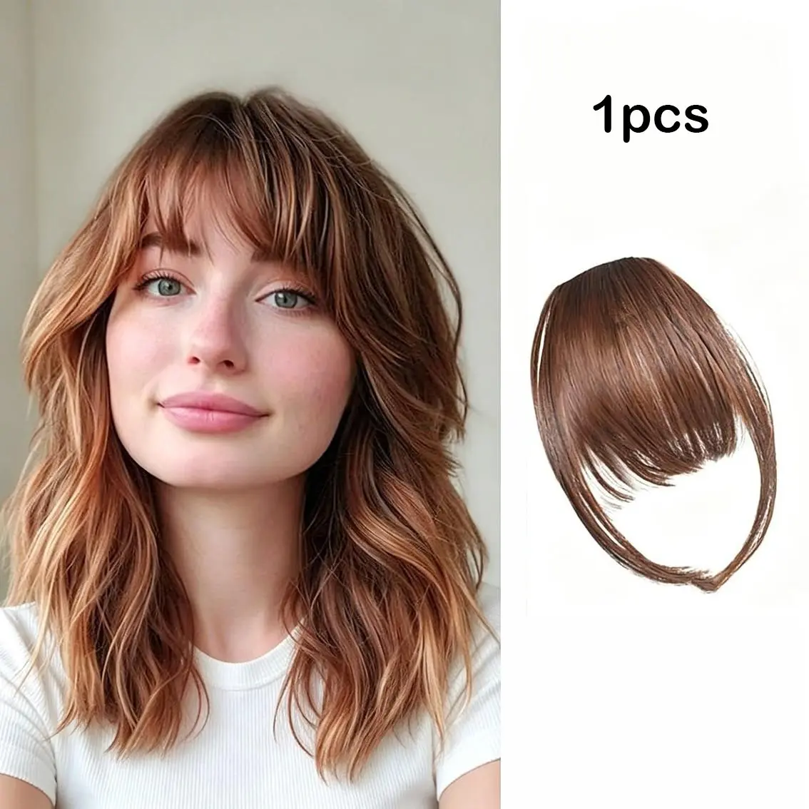 Summer Ultra-Thin Comic Bangs Wig Piece, Realistic Hair Strand with Sideburns, Invisible Seamless High Forehead Cover for Women