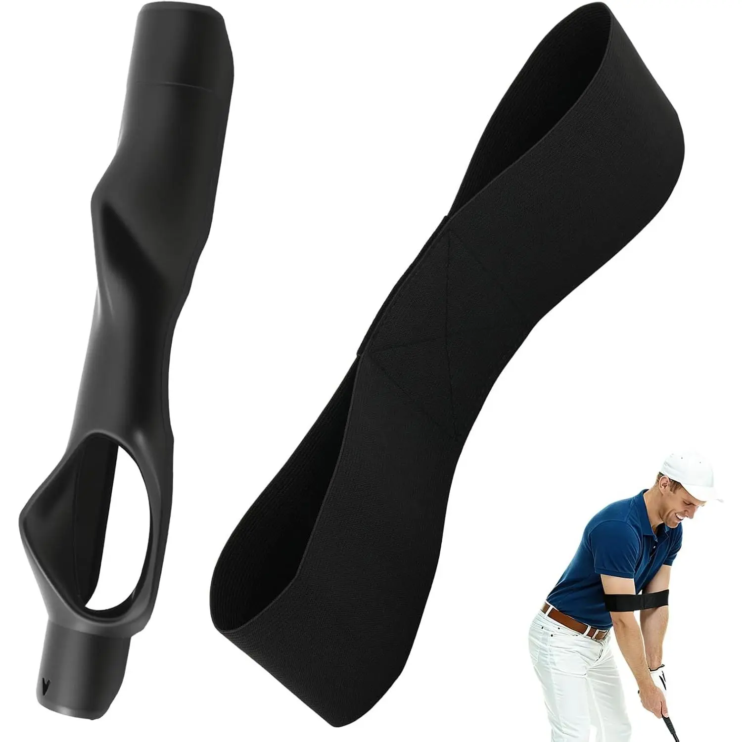 Golf Grips Strength Trainer, Golf Wrist Trainer Pro with Swing Correcting Arm Band, Golf Wrist  Aid for  Grip Strength, Precision, Golf Swing Trainer Accessories Gifts Stuff for Men Women