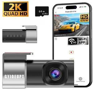 2K Dash Cam FHD Ultra Slim Wired Car Driving Recorder 5G WiFi App Control 24 Hour Parking Mode Loop Recording 64GB Card Included Quad HD Hidden Car Camera Car Accessories Car Gadgets Vehicle Cam Road Trip Essentials Car Interior Accessories For All Cars