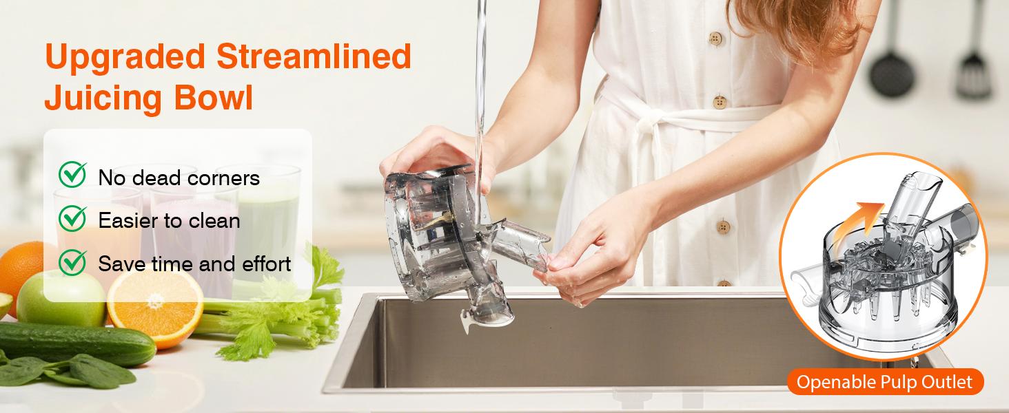 Cold Press Juicer, 2-in-1 Juicer Machines for Juice & Sorbet, with 5-Inch Wide Chute, High-Yield juice extractor for Fruits & Vegetables/High Nutrients/Reverse Mode/Easy to Clean