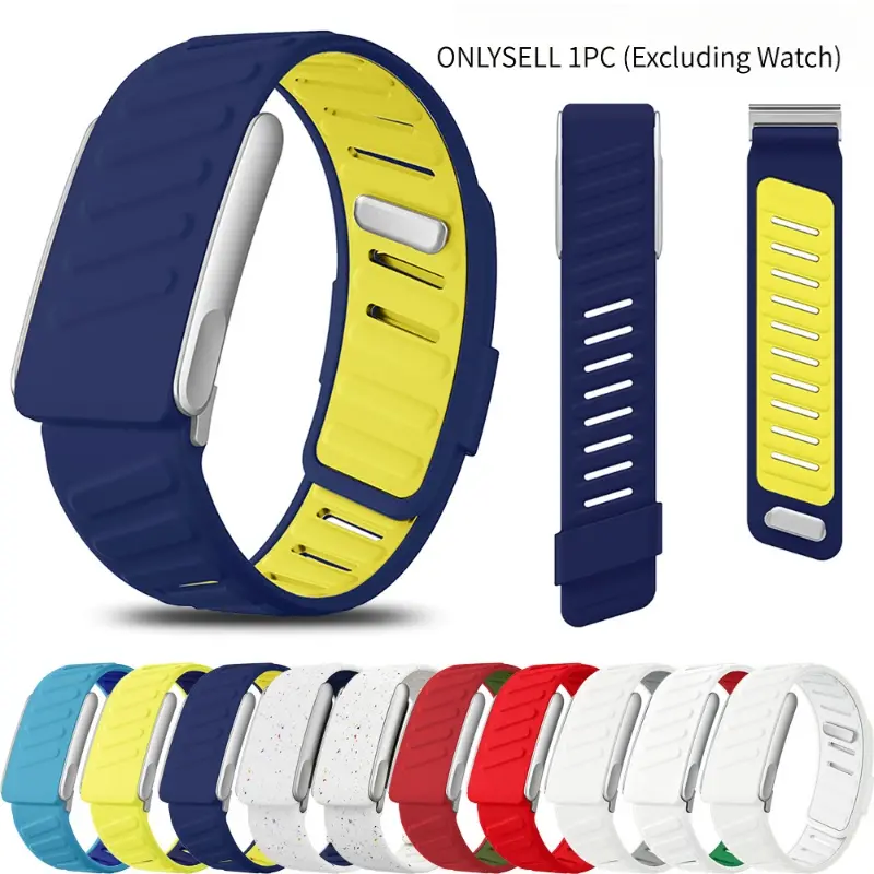 1pc Two-Tone Silicone Wrist Band Compatible With WHOOP 5.0 Standard, WHOOP MG, Soft Sweat Resistant Adjustable Replacement Wrist Strap Accessory (Tracker Not Included)