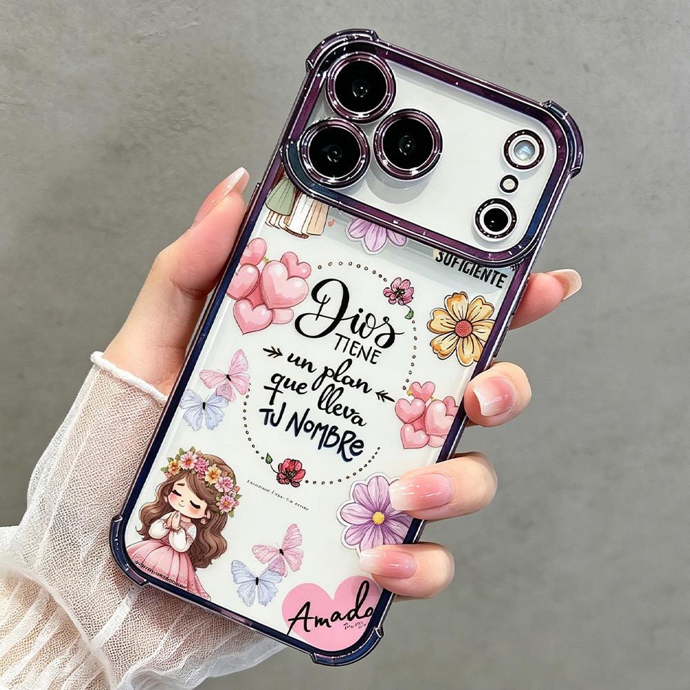 God Has a Plan Phone Case for iPhone 17 17 Pro Max Air 16 16 Pro 15 15 Pro Max Plus 14 14 Pro Max Plus 13 12 11 E Soft TPU phonecase Shockproof Durable Protective Cover Faith Gift Floral Curve cover gift Phone Case Protection DDSJ260422001