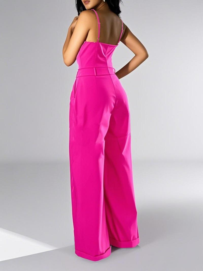 Women's Floral Print Cami Jumpsuit, Casual Fashion Wide Leg Jumpsuit for Daily Holiday Vacation Wear, Women Jumpsuits for Summer, Beach Jumpsuit