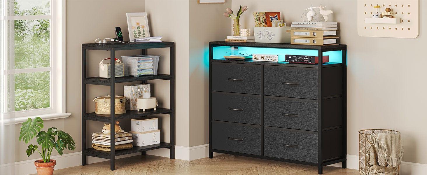 Corner L Shaped LED TV Stand Convertible Dresser Black Corner L Shaped LED TV Stand Convertible Dresser Black