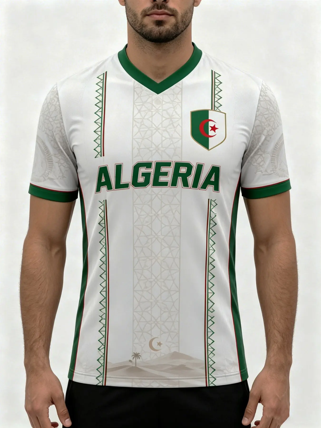 Algeria Soccer Jersey, Men's Football Shirt, Algeria Flag Crest Print Sports Top, Casual Match Day Jersey For Men Women Youth