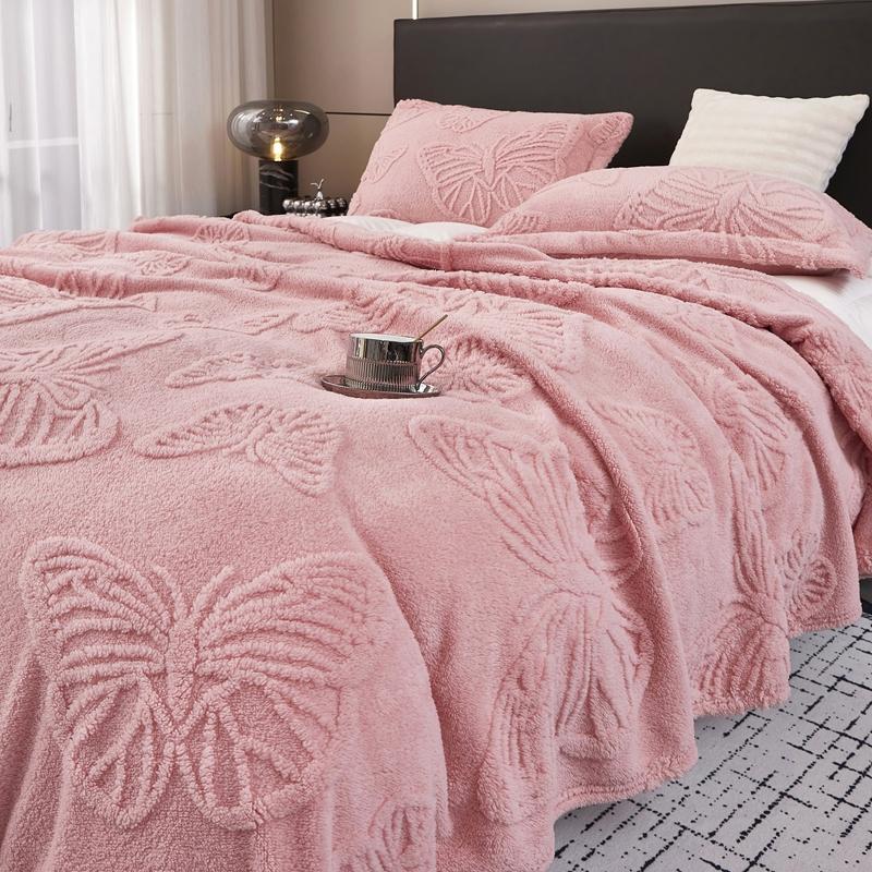 3D Butterfly Pattern Blanket, 1 Count Soft Comfortable Warm Throw, Air-conditioned Room Blanket, Warm Nap Blanket for Home & Office & Travel, Soft Bed Blanket