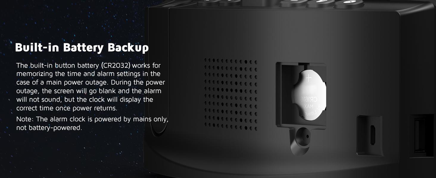 Projection Alarm Clock, Digital Clock with 180°   Rotatable Projector, 3-Level Brightness Dimmer, Clear LED Display, USB Charger, Progressive Volume, 9mins Snooze,12/24H, for Bedroom