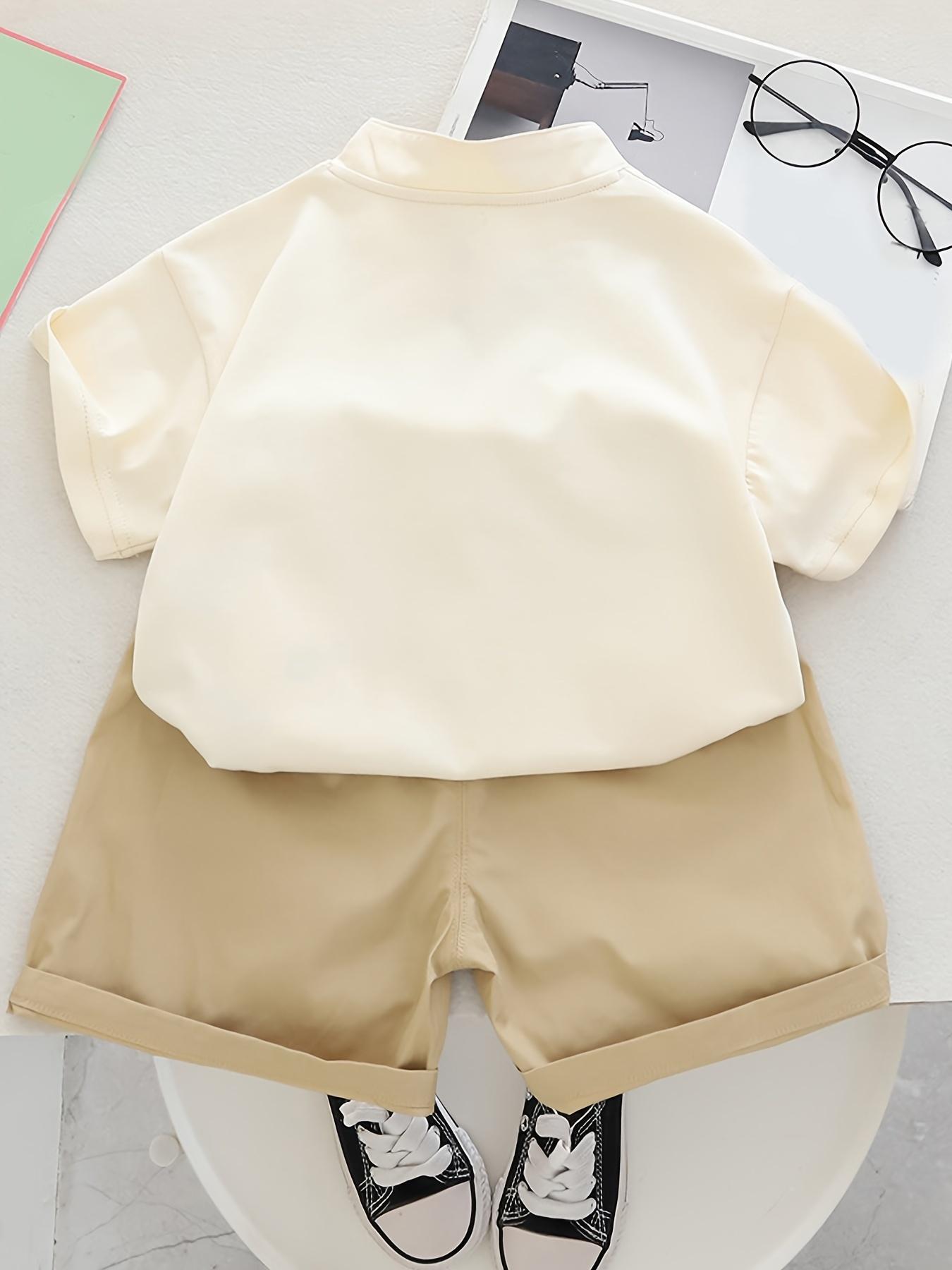 (New)New Summer Children's Chinese Style Short-Sleeve Set with Little Panda, Perfect for Outdoor