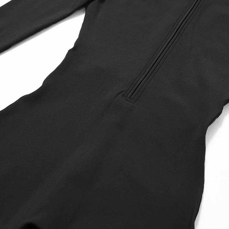 Warm Thin Fleece Jumpsuits Women's Tracksuit Winter One-Piece Sports Suit Black Fitness Jumpsuit Long Sleeves Workout Bodysuit