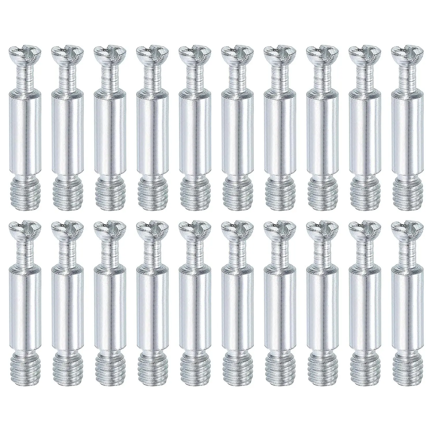 20 count 32mm Furniture Connecting Fittings, Thread  Dowels Screws, Metal Dowel Fitting Fasteners for Cabinet Drawer and Wardrobe Furniture,