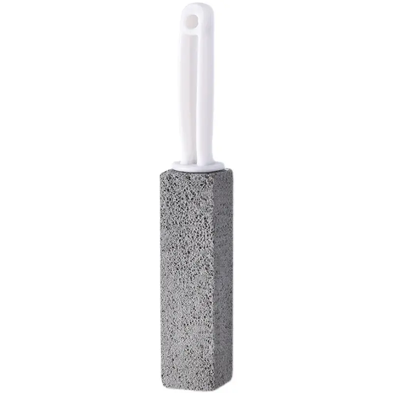 Reusable Rectangular Pumice Cleaning Stone with Plastic Handle, 5.9" Length x1.4"x0.9" Household Items Cleaning Stick, for Kitchen & Bathroom Daily Home Care (Includes Sponge, Scrub Pad, Cup Lid Double-Sided Dish Scrubbing Sponge)