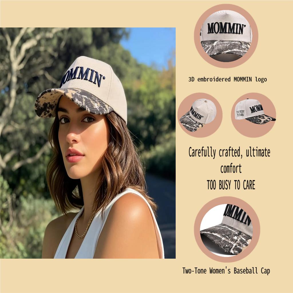 P&P Mommin Trucker Hat for Women and Men, Embroidered Mom Baseball Cap, Adjustable Canvas Snapback Baseball Cap valentine gift