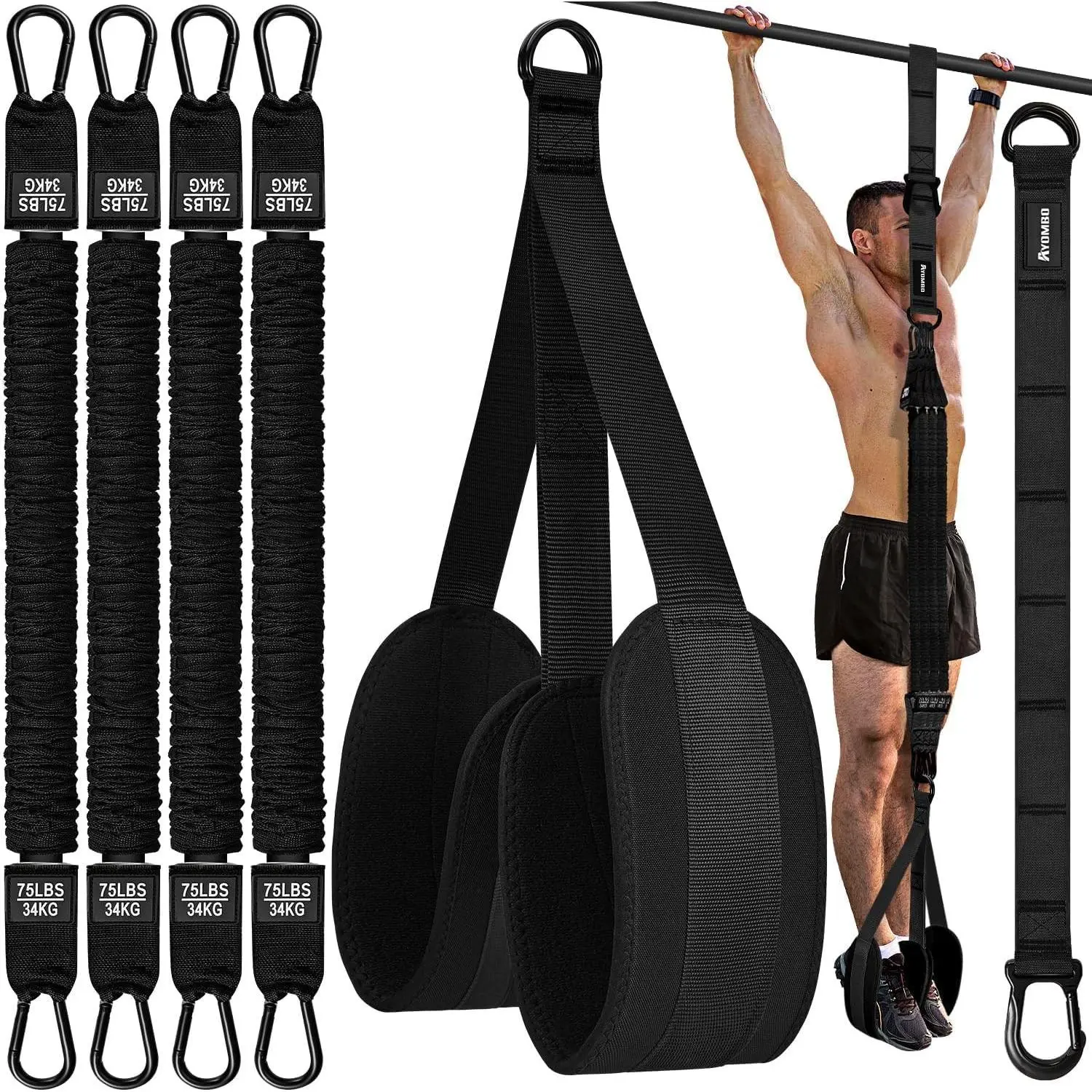 Pull Up Assistance Bands, Resistance Bands for Pull Up Bar Workout, Adjustable Heavy Duty Pull Up Assist Equipment with 4 Assistance Bands, Home Gym Fitness Exercise Strength TrainingGift.
