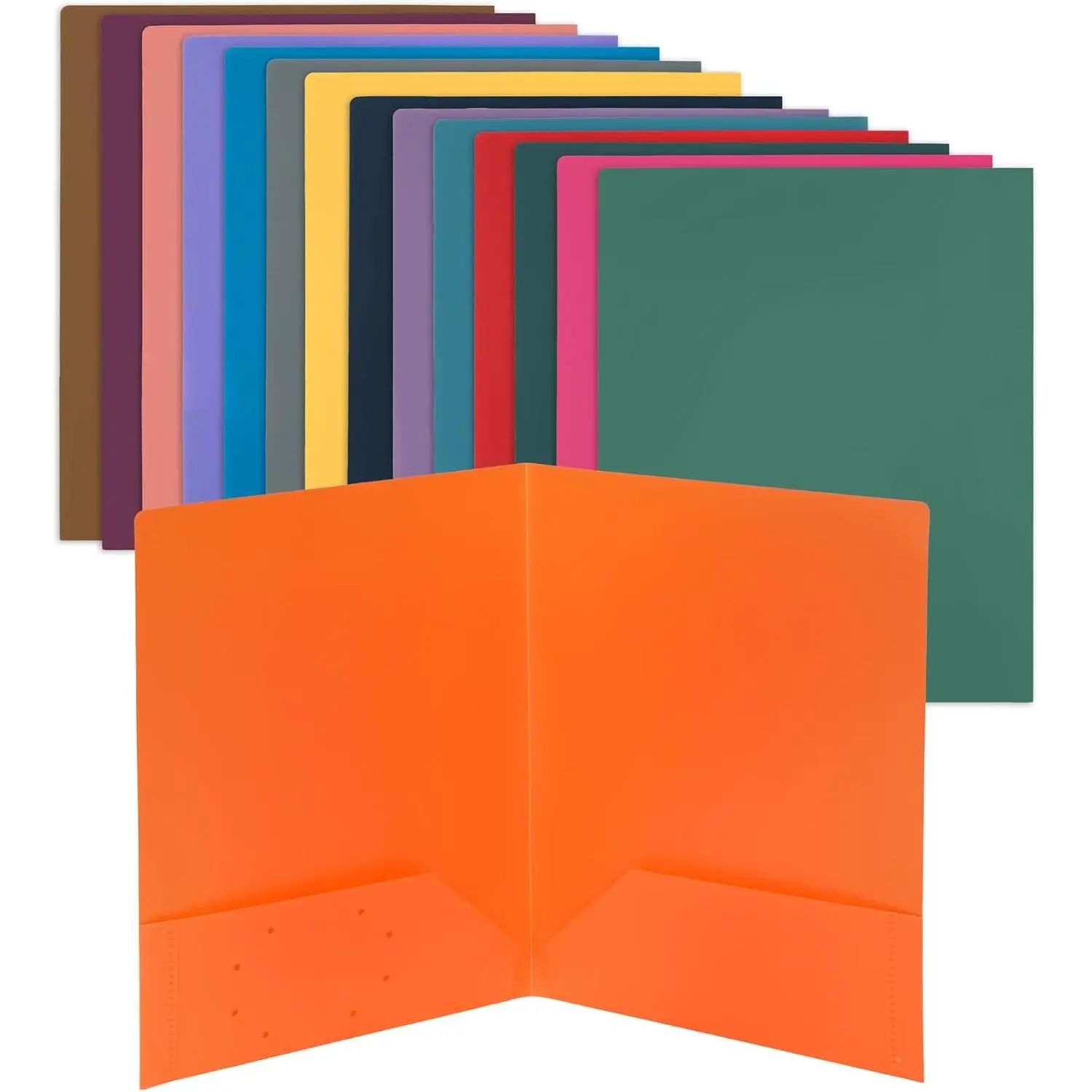 - Plastic Folders with Pockets, 5 count | Aesthetic File Folder with Business Card Slot, 2-Pocket Folder,  to School, Office, Filing Supplies