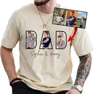 Personalized Dad Hoodies, Shirt, Sweatshirt With Custom Photo, Custom Dad Gifts, Father's Day 2025 1Gift.