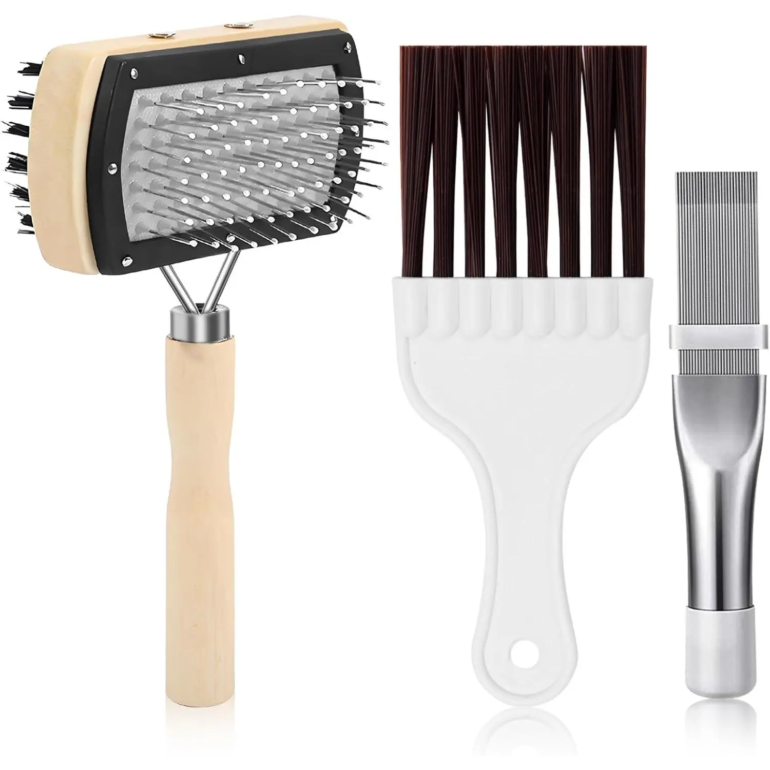 GJANSH 3Pcs Air Conditioner Condenser Fin Cleaning Brush Refrigerator Coil Cleaning Brush Supplies, Stainless Ac Coil Cleaner, Evaporator Coil Cleaner, Mini Split Cleaning Kit Fridge Cleaner Tool