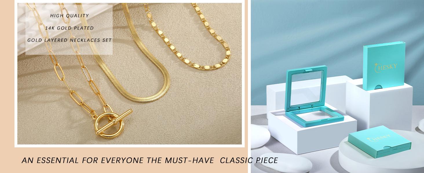 Layered Toggle Necklaces for Women: Dainty Link Chain Necklaces Paperclip Cuban Rope Adjustable Choker T-Bar Toggle Clasp Chunky Necklace For Valentine's Day gifts Trendy Jewelry