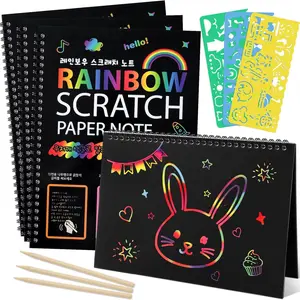 3 Packs Rainbow Scratch Art, Scratch Notebook Scratch Paper Art Gifts for Kids DIY Craft Birthday Party Games Classroom Easter Gifts for Kidsfidget toys