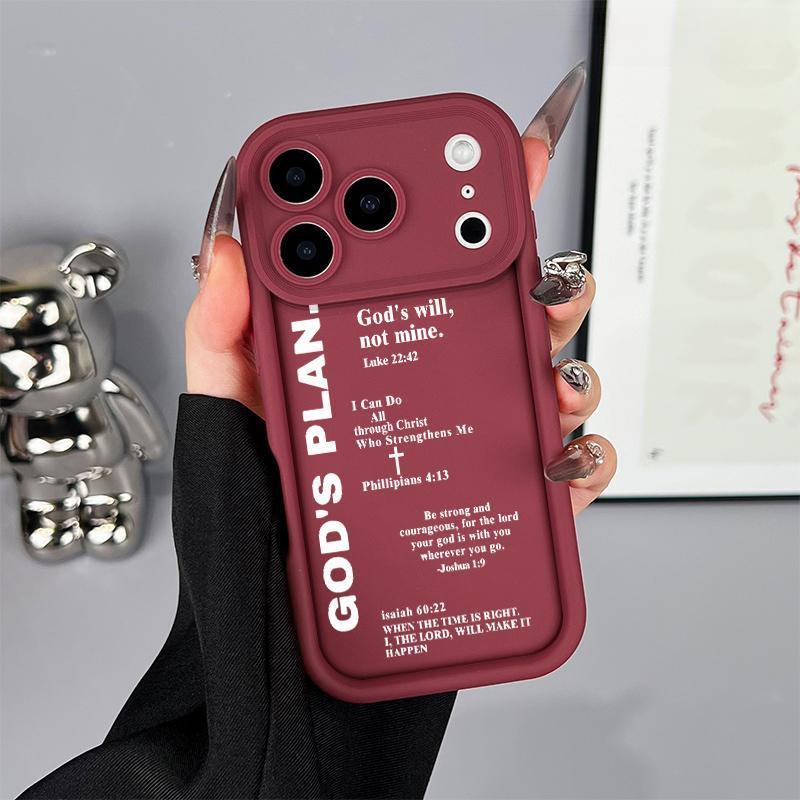 God's Plan Cross Faith Quote Philippians 4:13 Soft Phone Case,phone Case Suitable for Iphone 11/12/13/14/15/16/17 Pro Promax Plus Air and Samsung S22/S23/S24/S25 Plus Ultra Fe,shockproof Protective Elegant Inspirational Design