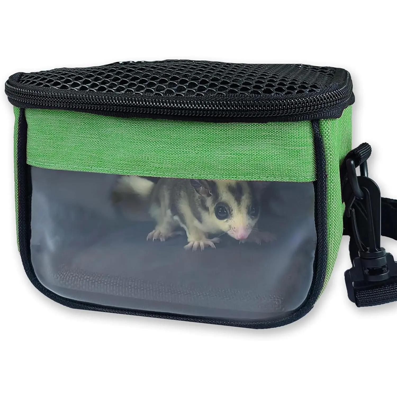 Small  Carrier Bag - Single -  Outdoor Carrier for Hamsters, Sugar Gliders & Flying Squirrels Portable Small  Travel Bag (Green)