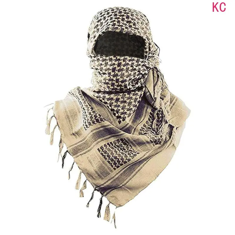 100% Cotton Tactical Desert Shemagh Keffiyeh Scarf, Military Style Windproof Wrap Accessory For Men And Women Outdoor Daily Matching