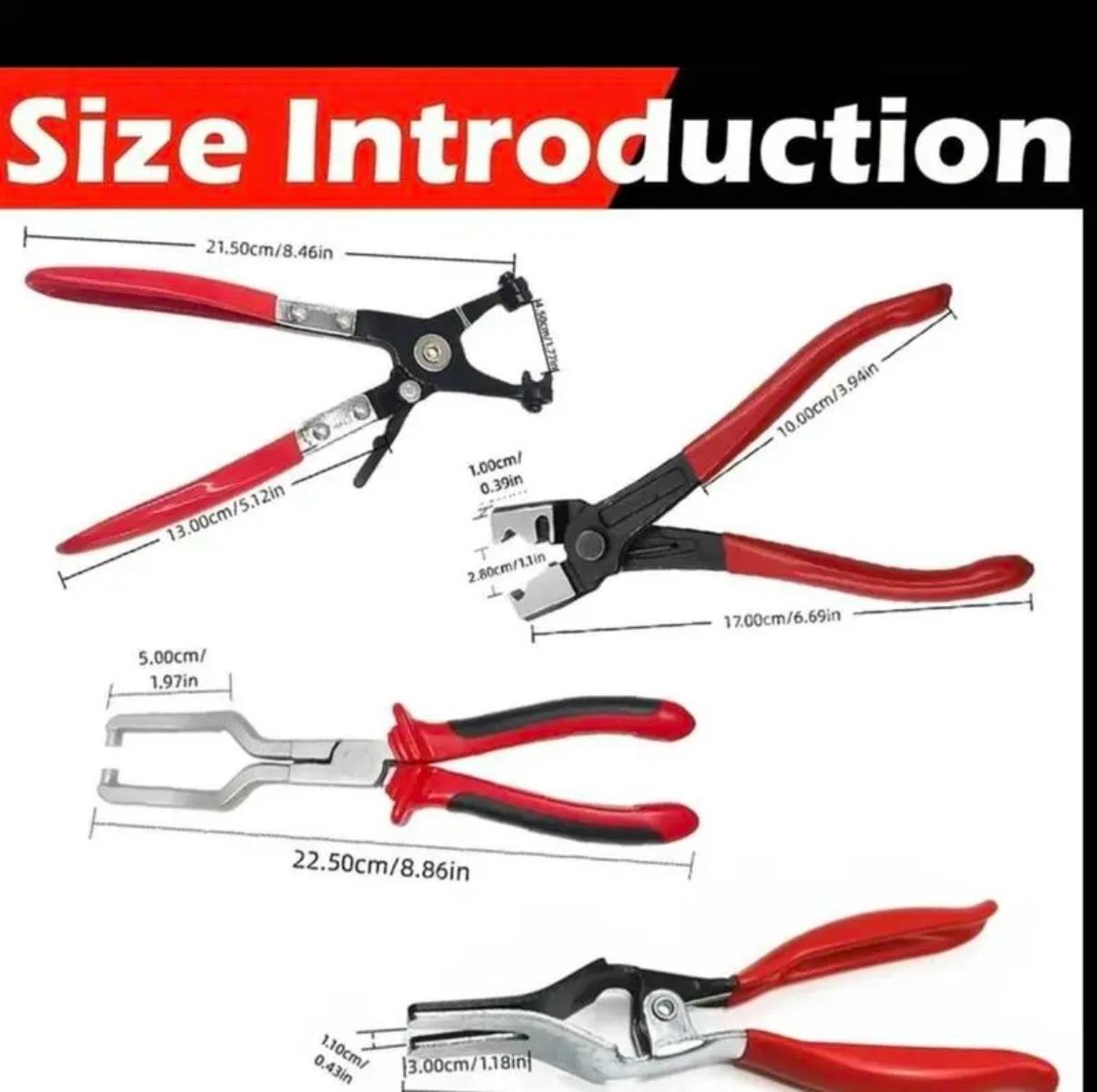 Professional Hose Clamp Kit, Fuel Line Disconnecting &Dismounting Tool Set for Automotive Maintenance,Multifunctional Pipe Clamp for Car Repair, Car Accessories Removal Portable Ratchet