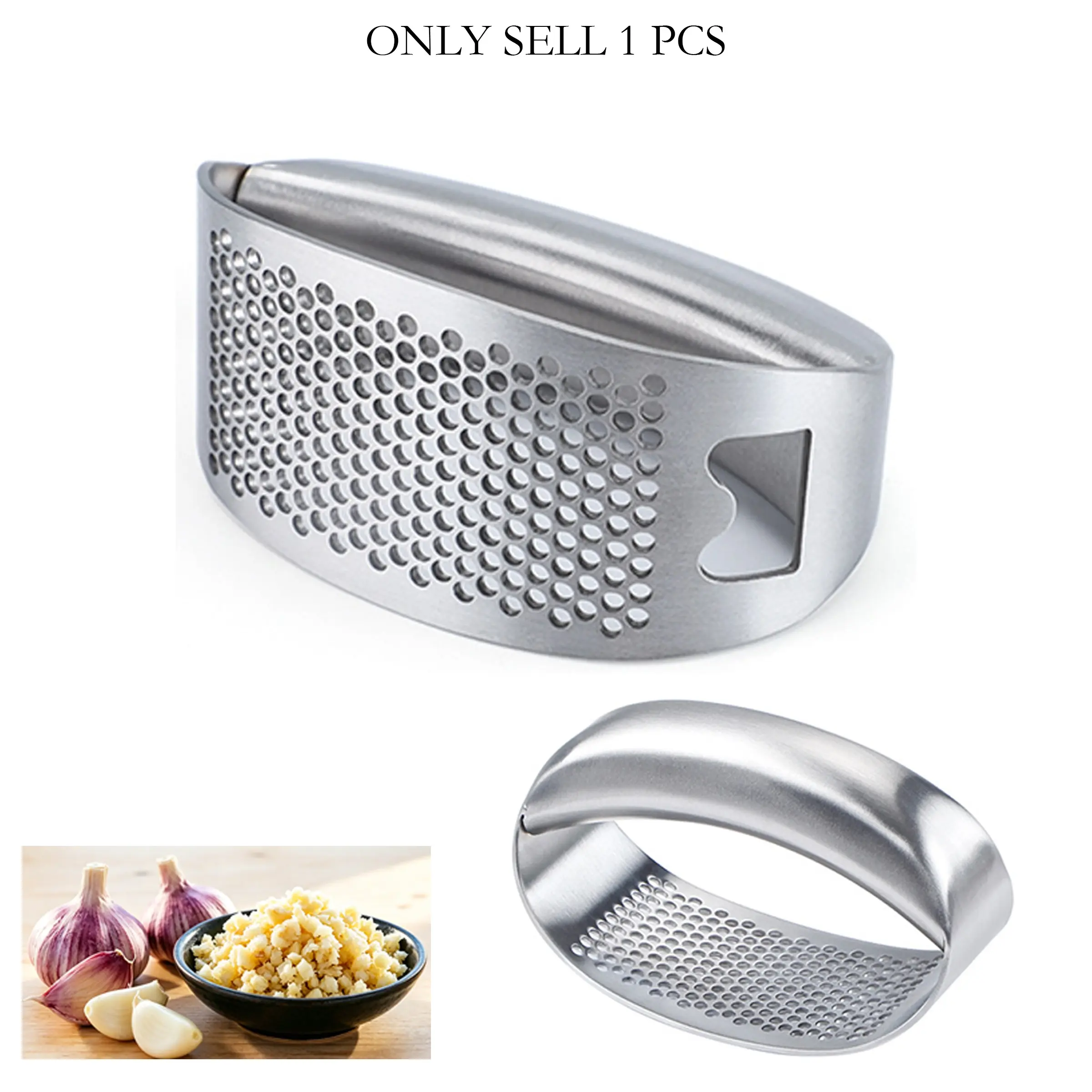Stainless Steel Potato Masher with Wooden Handle, Manual Kitchen Tool for Baby Food Pureeing, Handheld Potato Squeezer