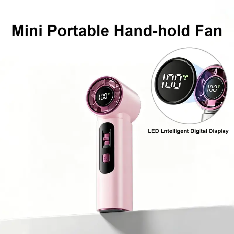 New 100 Levels High Speed Handheld Cooling Fan USB Mini Portable Rechargeable Turbo Fan Rechargeable Portable Fans M05 Handheld Pocket Fan