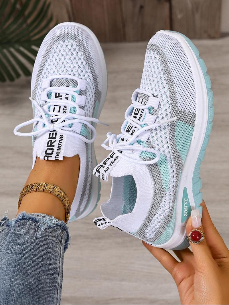 Women's Fashionable Mesh Breathable Lightweight Sneakers, Casual Comfortable Sports Athletic Running Shoes, Versatile Basic Shoes for Daily Wear