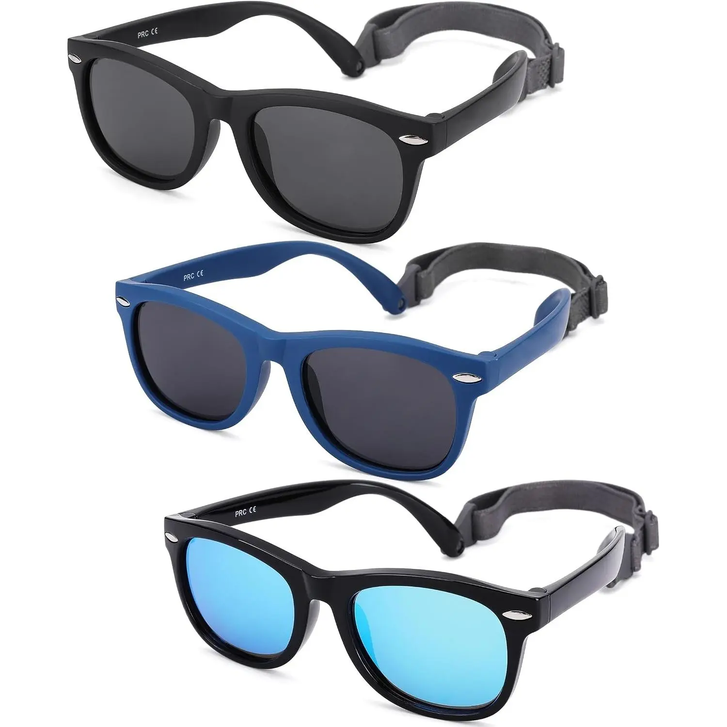 Polarized Unbreakable Baby Sunglasses with Strap - Flexible Infant Toddler Sunglasses for Ages 0-24 Months(Gift)