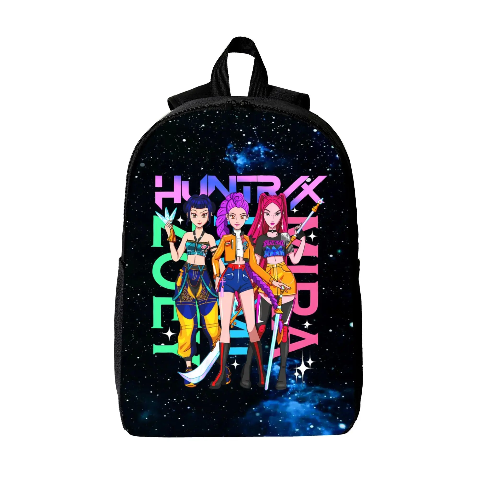 KPOP Demon Backpack with Starry Design and Character Art for Fans Stylish Themed Accessory for KPOP Fans