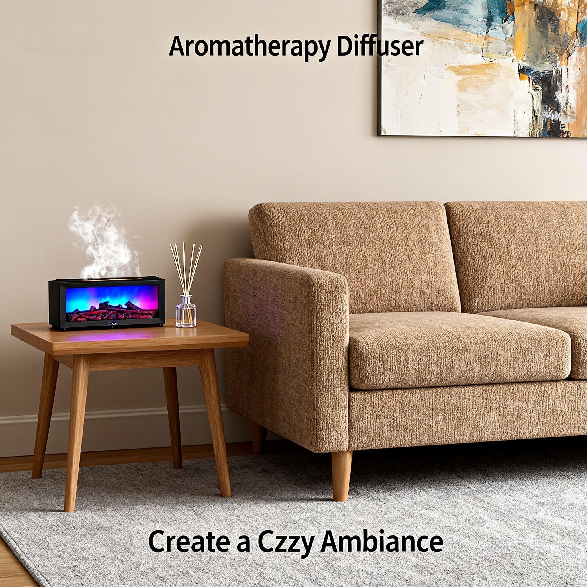 7-Color Mini Flame Essential Oil Diffuser Aromatherapy Humidifier with Waterless Auto-Off Perfect Gift for Boyfriend Girlfriend & Loved Ones Home Relaxation Must-Have Air Humidifier Soundwave Oil Diffuser Humidifier oil  diffuser