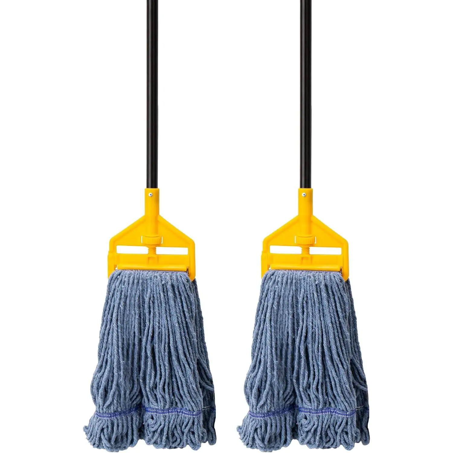 2 Pack Commercial Mop Heavy Duty Industrial Mops,60" Long Handle | Looped-End String  Wet mop  , for House,Kitchen,Laminate,Tile,Vinyl,Hardwood Floor Cleaning,Blue
